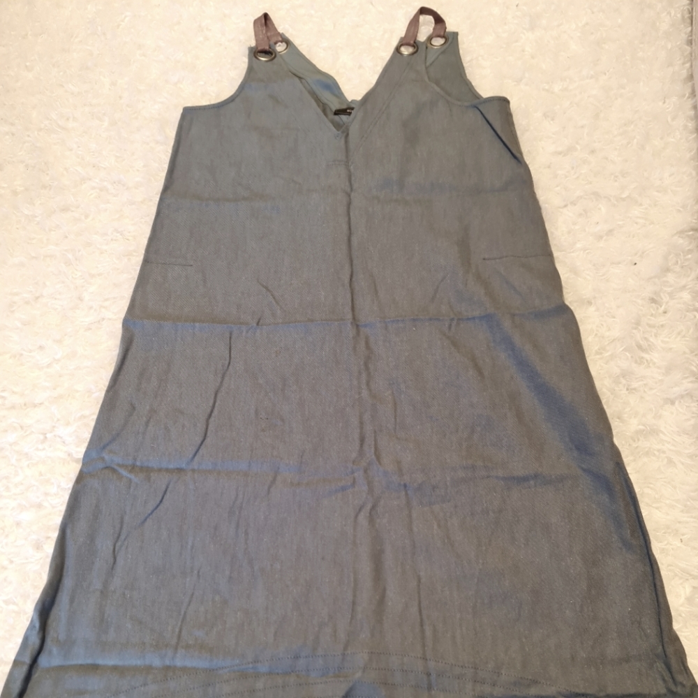 BCBG Blue Dress with Leatherette Shoulder detail